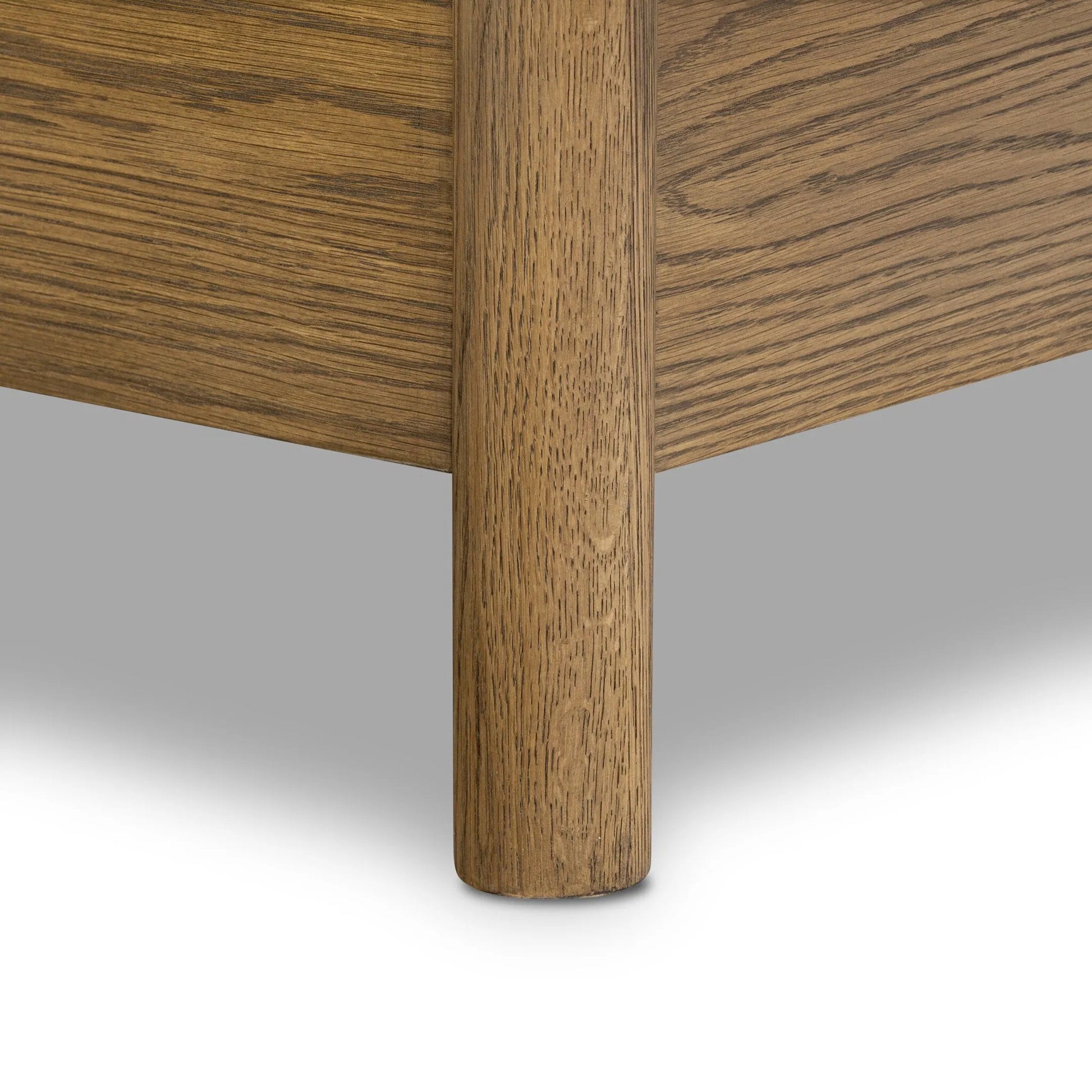 Roark Bed by Four Hands in palermo drift, amber oak, amber oak veneer. Made from top grain leather, solid oak, oak veneer in a traditional style.