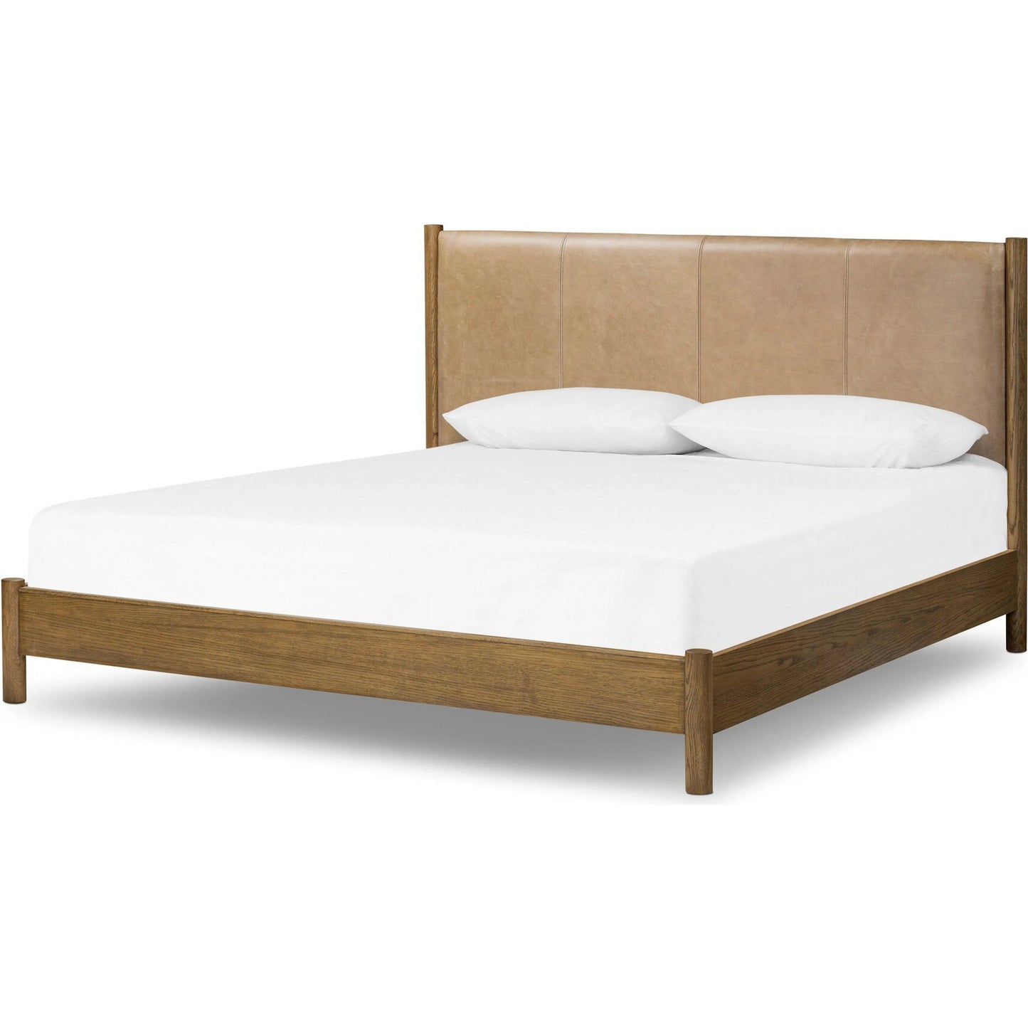 001 SI-2519279 | Primary Silo | Roark Bed by Four Hands in palermo drift, amber oak, amber oak veneer. Made from top grain leather, solid oak, oak veneer in a traditional style.