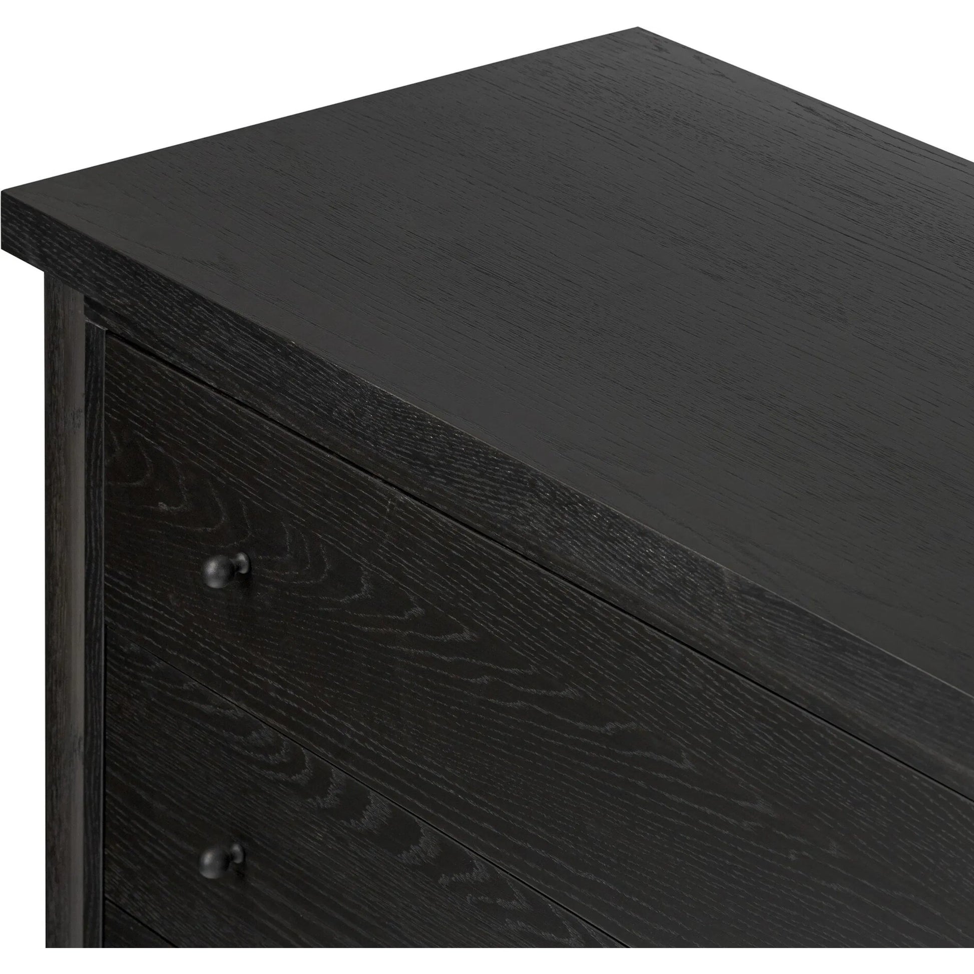 Roark 6 Drawer Dresser by Four Hands in ebony oak veneer. Made from oak veneer, solid oak in a traditional style.