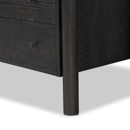 Roark 6 Drawer Dresser by Four Hands in ebony oak veneer. Made from oak veneer, solid oak in a traditional style.