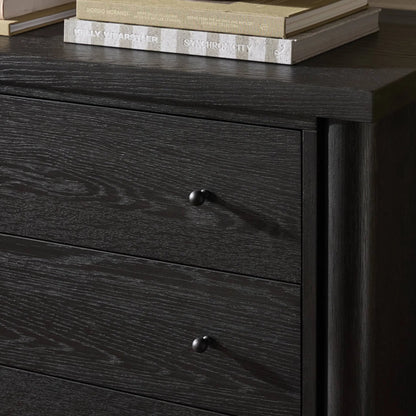 Roark 6 Drawer Dresser by Four Hands in ebony oak veneer. Made from oak veneer, solid oak in a traditional style.