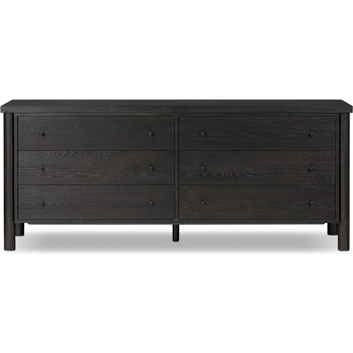 002 SI-2519278 | Additional Silo | Roark 6 Drawer Dresser by Four Hands in ebony oak veneer. Made from oak veneer, solid oak in a traditional style.