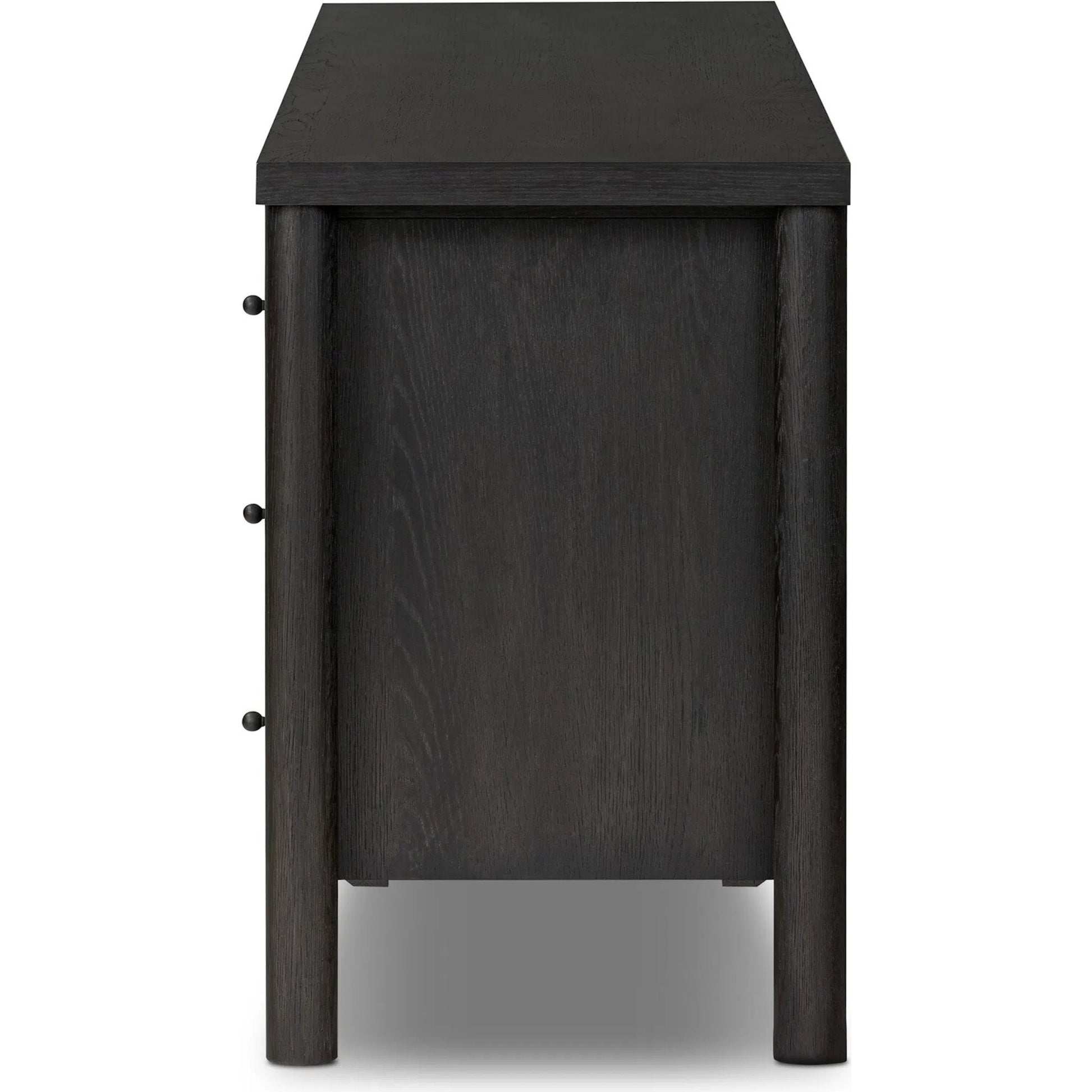 Roark 6 Drawer Dresser by Four Hands in ebony oak veneer. Made from oak veneer, solid oak in a traditional style.