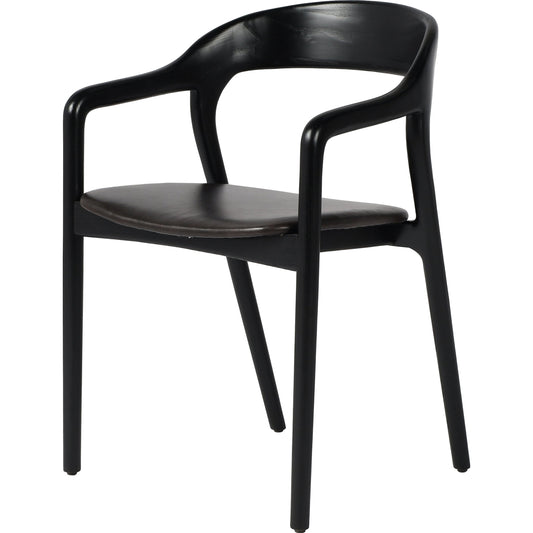 Amare Dining Armchair by Four Hands. Made from top grain leather, solid ash, poplar plywood in a modern style.