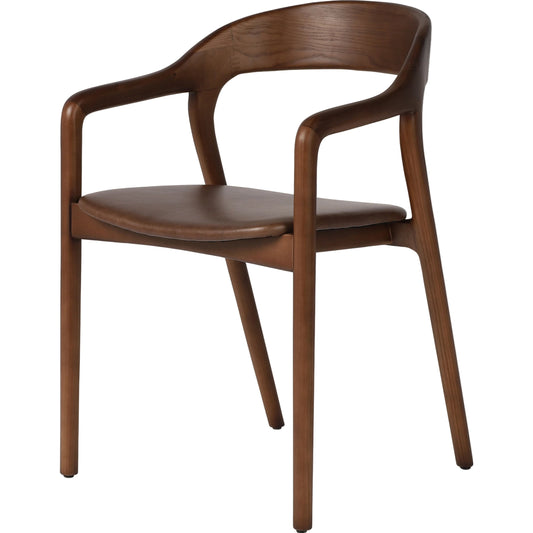 Amare Dining Armchair by Four Hands. Made from top grain leather, solid ash, poplar plywood in a modern style.