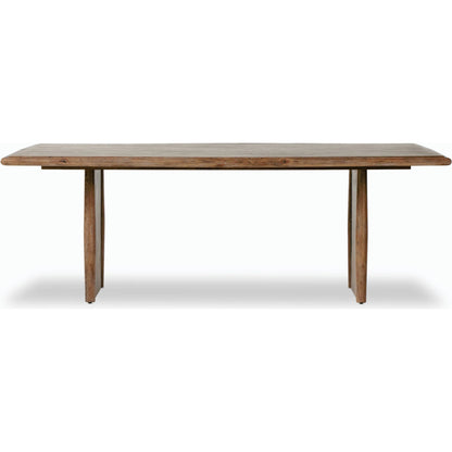 Glenview Dining Table by Four Hands in weathered oak. Made from thick oak veneer, engineered hardwood in a modern style.