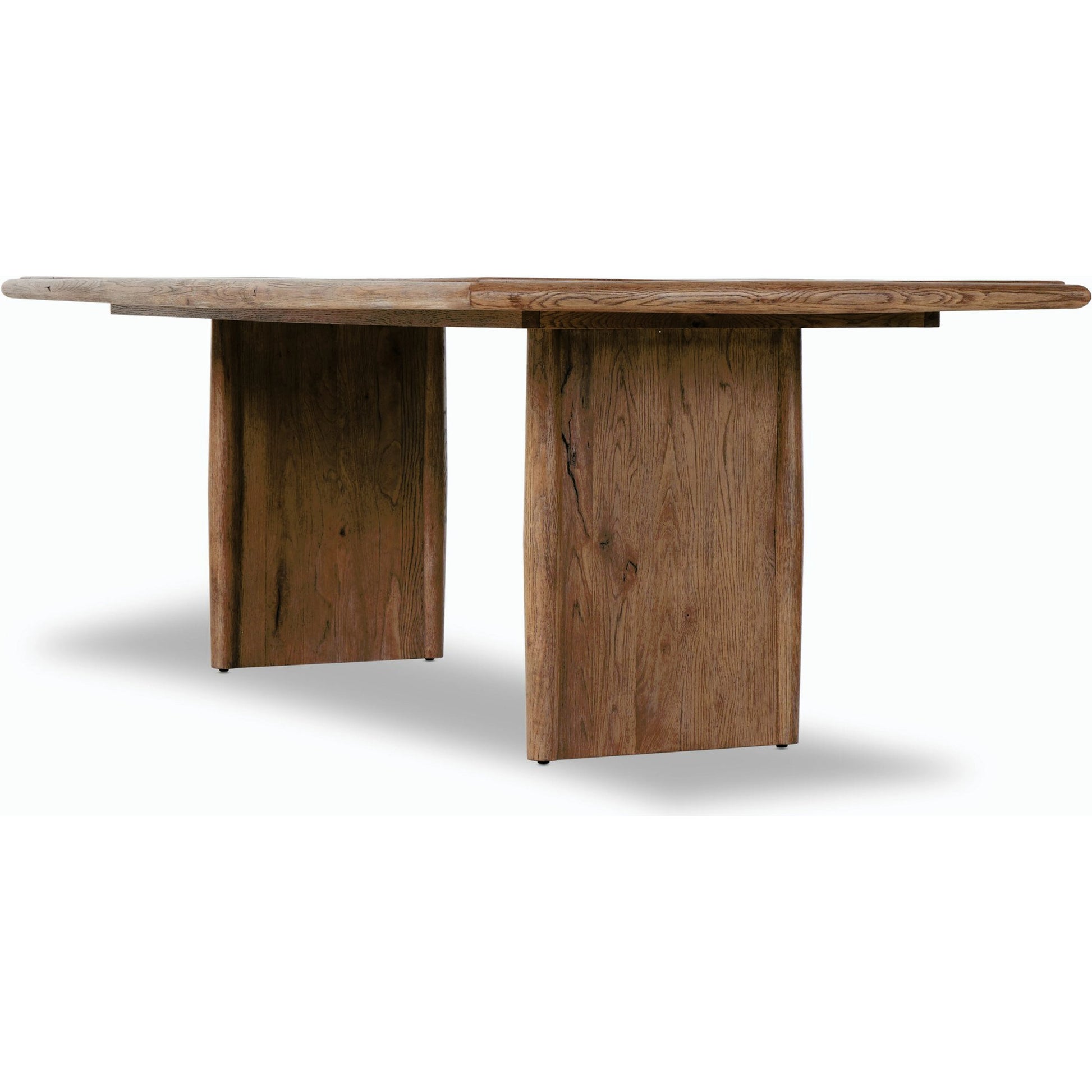 Glenview Dining Table by Four Hands in weathered oak. Made from thick oak veneer, engineered hardwood in a modern style.