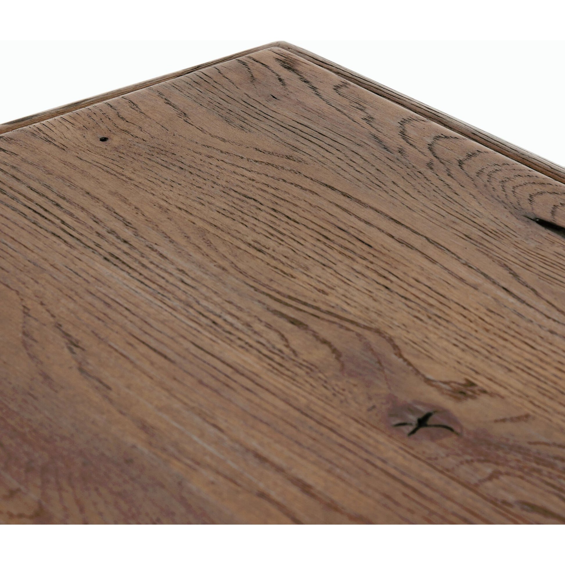 Glenview Dining Table by Four Hands in weathered oak. Made from thick oak veneer, engineered hardwood in a modern style.