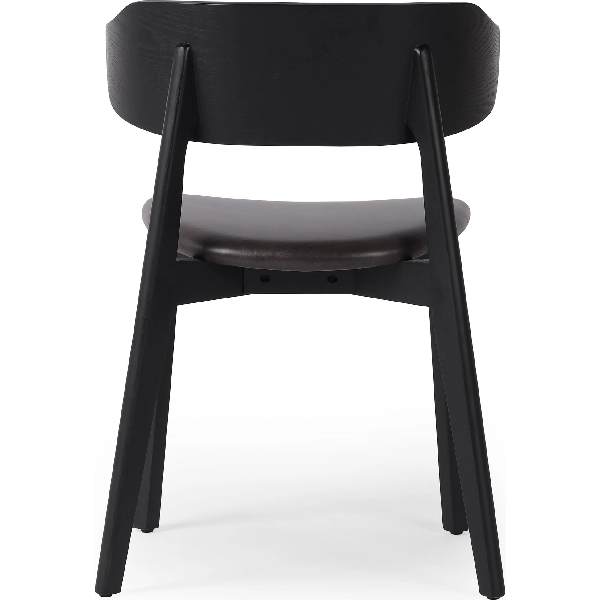 Franco Upholstered Dining Chair by Four Hands in sonoma black and black. Made from top grain leather, solid ash, ash veneer in a modern style.
