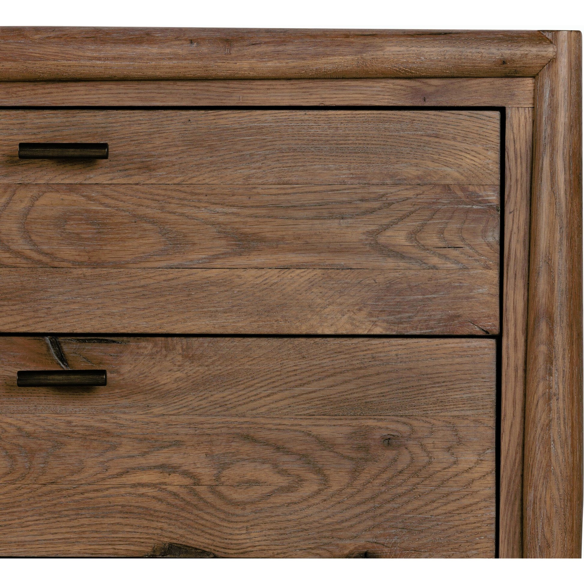 Glenview 6 Drawer Dresser by Four Hands in weathered oak. Made from thick oak veneer, solid oak in a modern style.