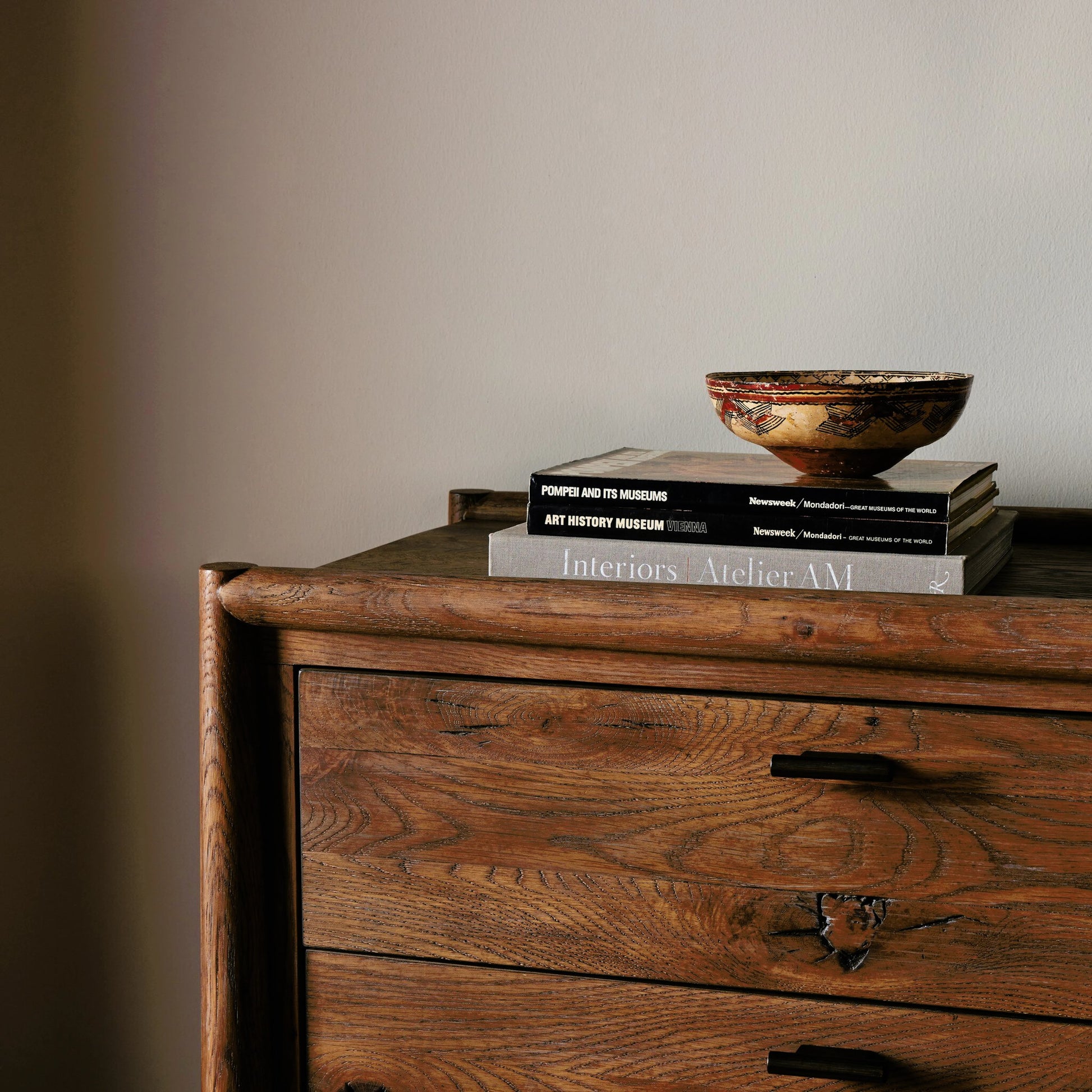 Glenview 6 Drawer Dresser by Four Hands in weathered oak. Made from thick oak veneer, solid oak in a modern style.
