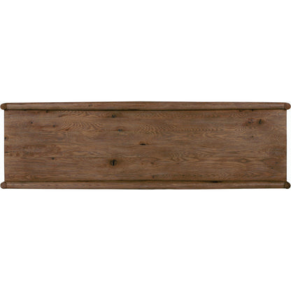 Glenview 6 Drawer Dresser by Four Hands in weathered oak. Made from thick oak veneer, solid oak in a modern style.