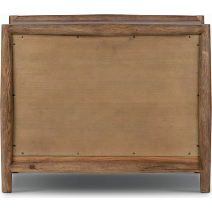 Glenview Nightstand by Four Hands in weathered oak. Made from thick oak veneer, solid oak in a modern style.