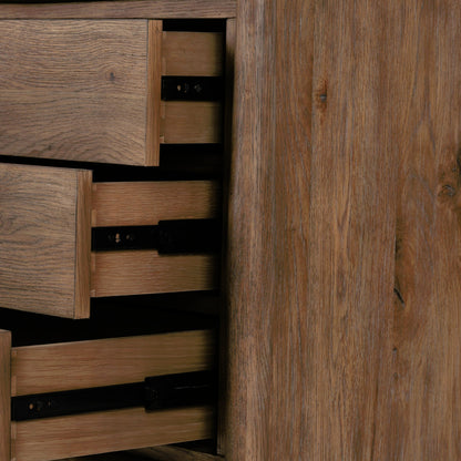 Glenview Nightstand by Four Hands in weathered oak. Made from thick oak veneer, solid oak in a modern style.