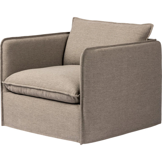 Andre Outdoor Swivel Chair by Four Hands in alessi fawn. Made from 100% polypropylene, 100% polyester fiber in a modern style.