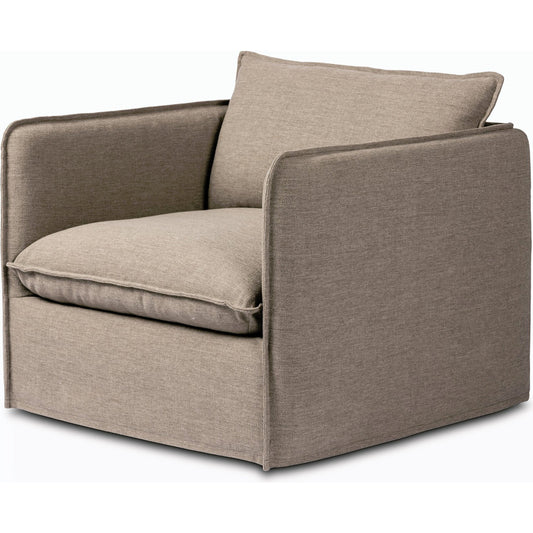 Andre Outdoor Swivel Chair by Four Hands in alessi fawn. Made from 100% polypropylene, 100% polyester fiber in a modern style.