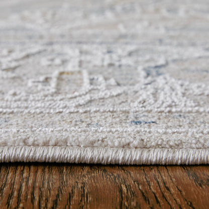 Pasha Transitional Rug - 39M5F by Feizy in ivory, taupe, blue. Made from polyester in a unique style.