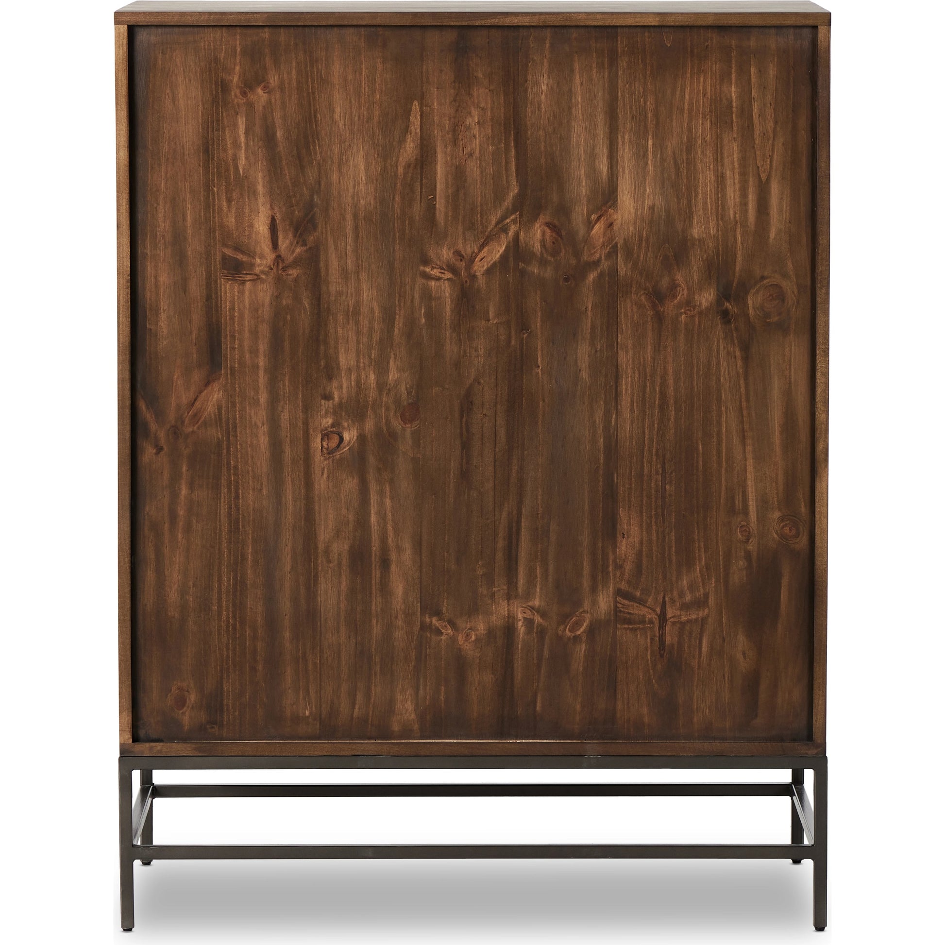 Trey Bar Cabinet by Four Hands in black wash poplar, toffee leather. Made from solid poplar, top grain leather in a modern style.