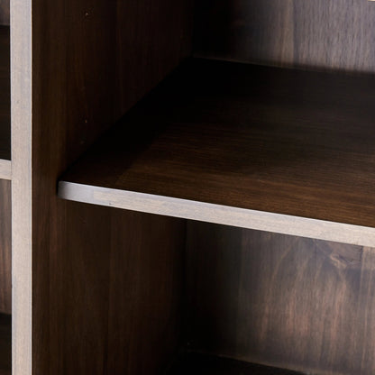 Trey Bar Cabinet by Four Hands in black wash poplar, toffee leather. Made from solid poplar, top grain leather in a modern style.