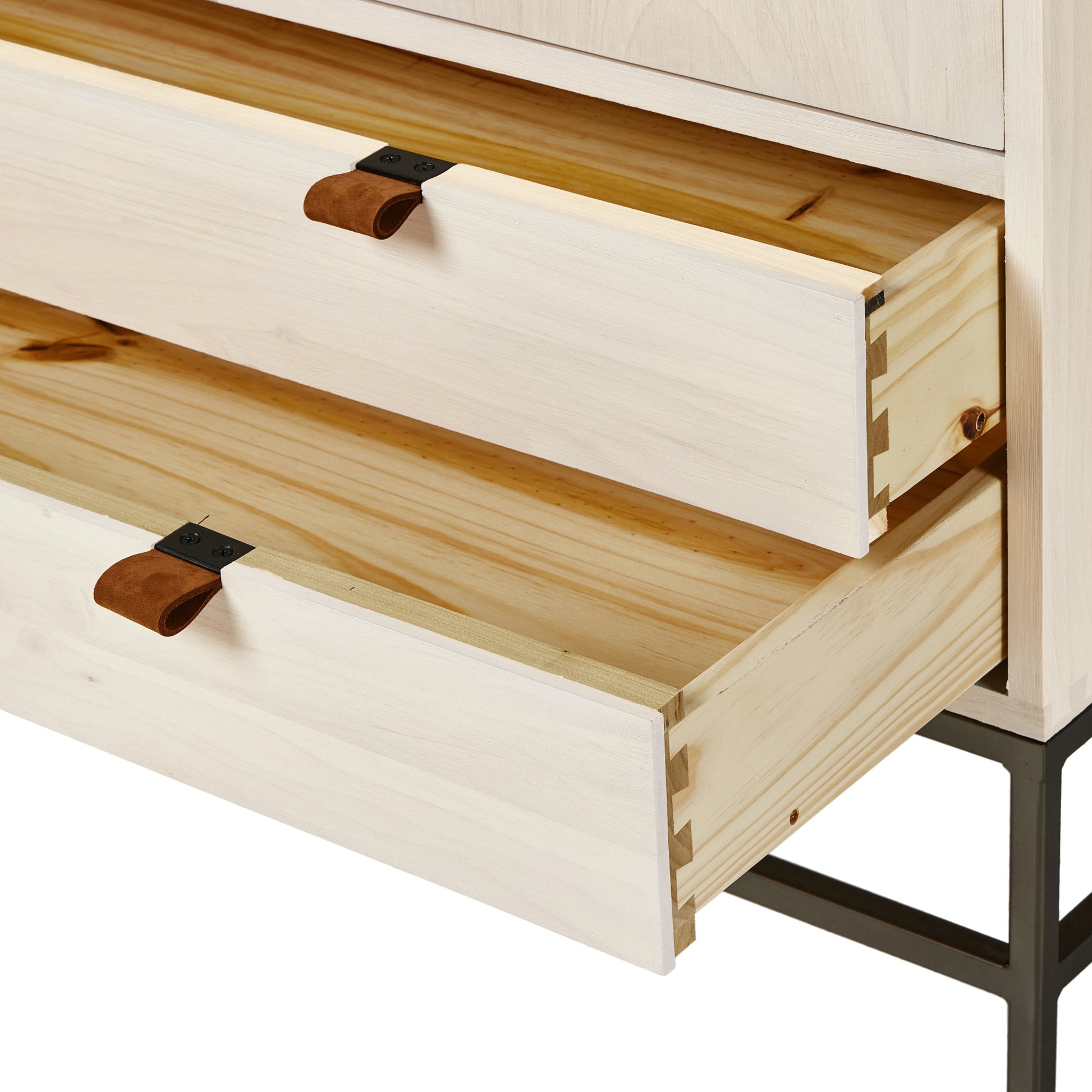 Trey Bar Cabinet by Four Hands in black wash poplar, toffee leather. Made from solid poplar, top grain leather in a modern style.