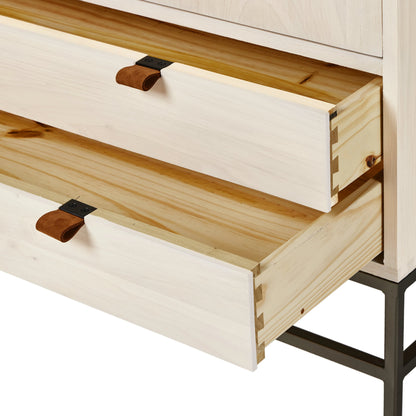 Trey Bar Cabinet by Four Hands in black wash poplar, toffee leather. Made from solid poplar, top grain leather in a modern style.