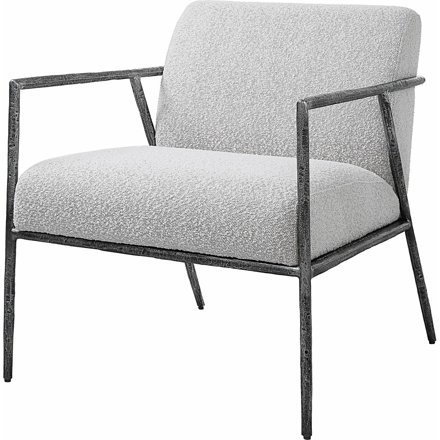 003 SI-1789756 | Additional Silo | Brisbane Chair by Uttermost in ivory, gray and charcoal. Made from cast iron, mdf, foam, fabric in a transitional style.
