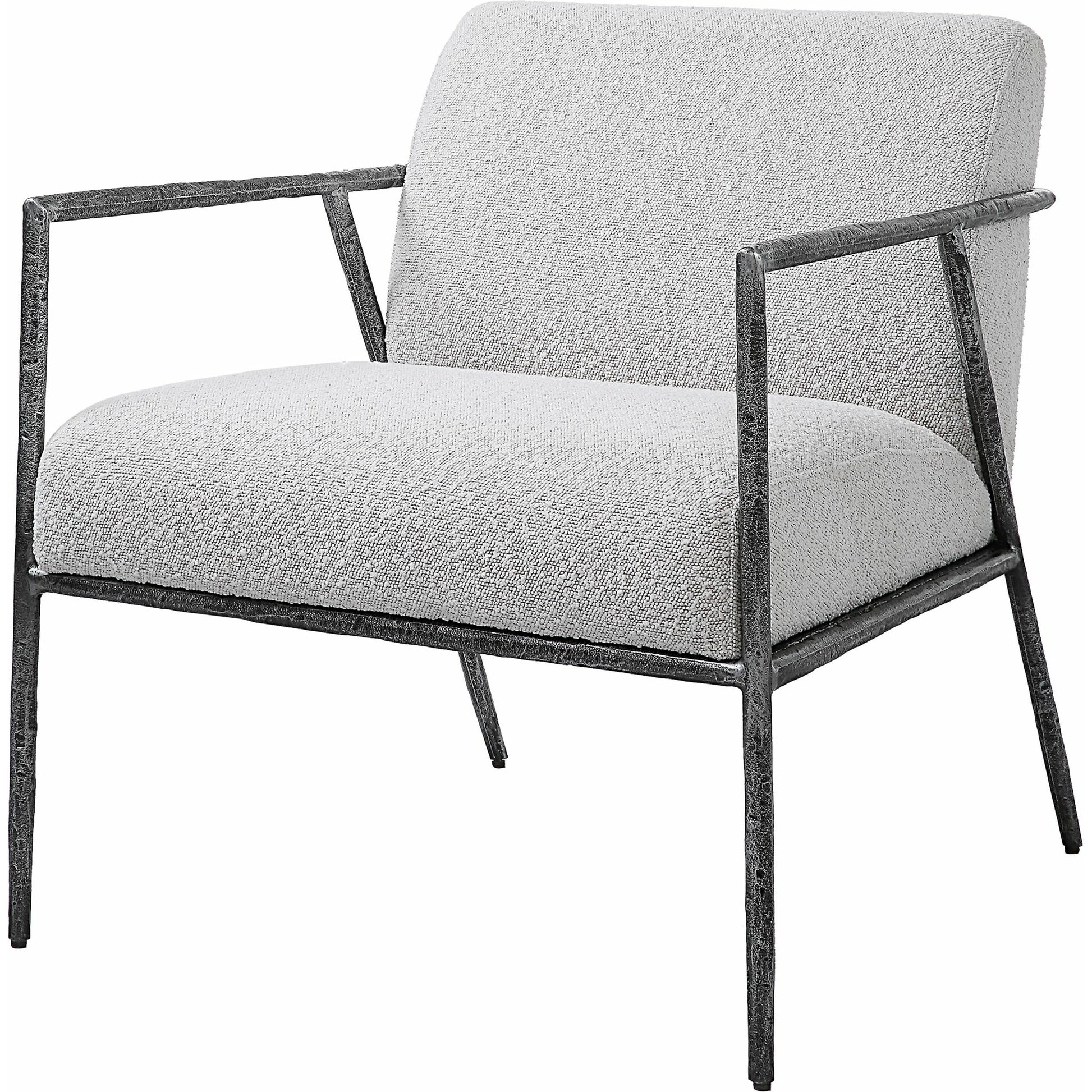 Brisbane Chair by Uttermost in ivory, gray and charcoal. Made from cast iron, mdf, foam, fabric in a transitional style.