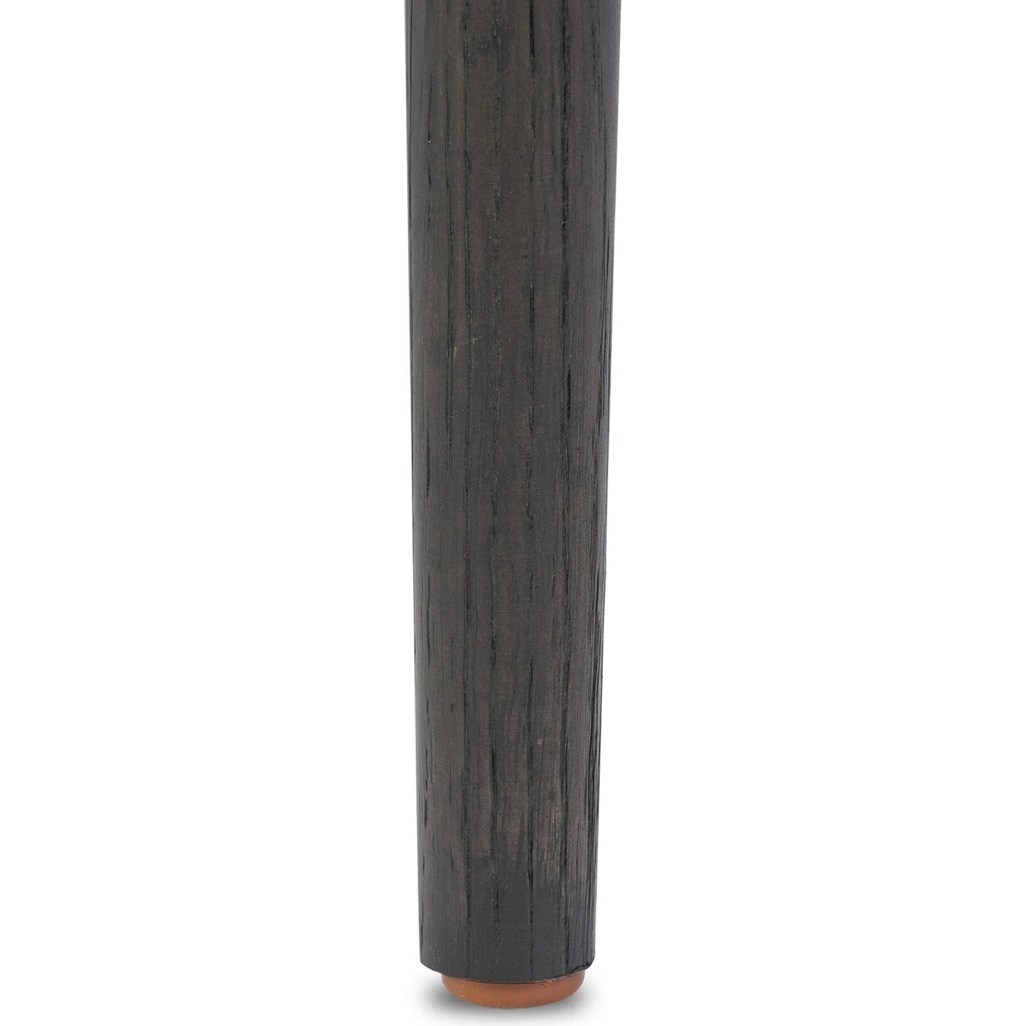 010 SI-2524092 | Closeup | Glenview Dining Armchair by Four Hands in weslie feather, smoked black oak. Made from 100% recycled olefin, solid oak in a transitional style.