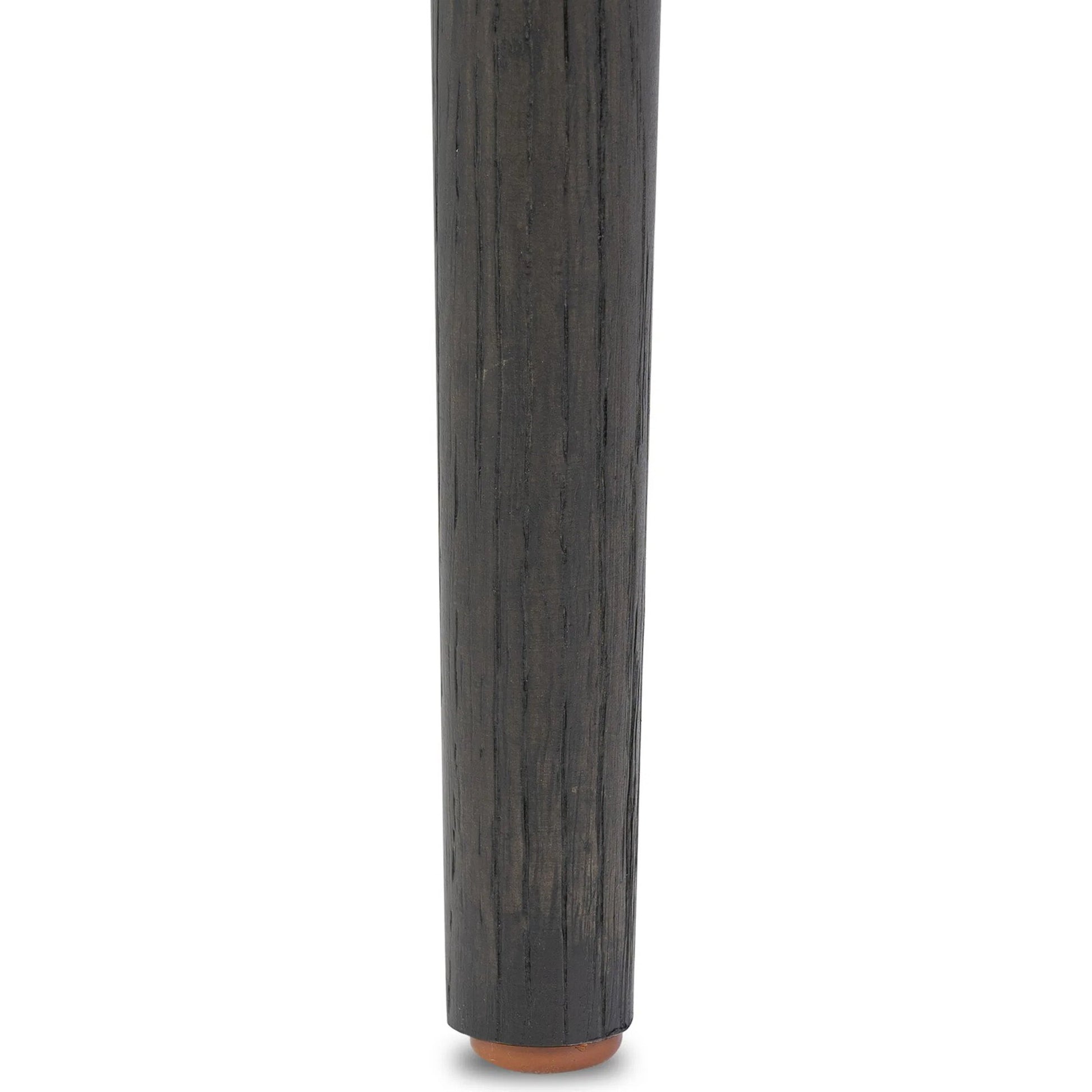 Glenview Dining Armchair by Four Hands in weslie feather, smoked black oak. Made from 100% recycled olefin, solid oak in a transitional style.