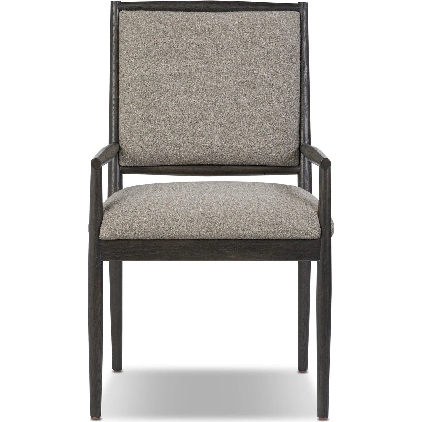 000 SI-2524092 | Additional Silo | Glenview Dining Armchair by Four Hands in weslie feather, smoked black oak. Made from 100% recycled olefin, solid oak in a transitional style.