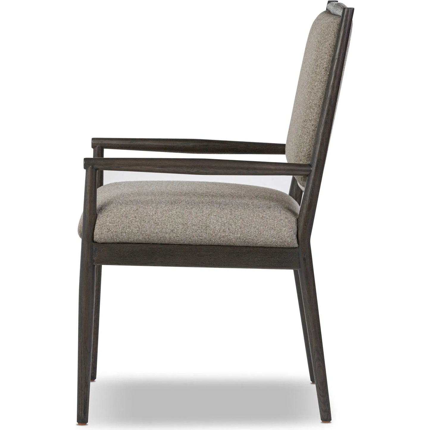 001 SI-2524092 | Additional Silo | Glenview Dining Armchair by Four Hands in weslie feather, smoked black oak. Made from 100% recycled olefin, solid oak in a transitional style.
