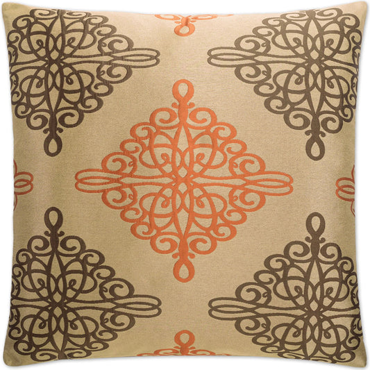 Ayers Pillow by DV Kap Home in copper. Made from 61% rayon, 39% polyester in a unique style.