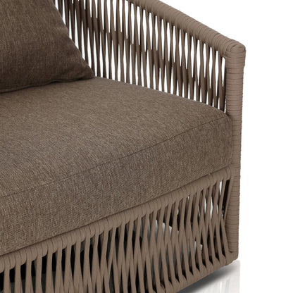 Porto Outdoor Swivel Chair by Four Hands. Made from 100% olefin, aluminum, 100% polypropylene in a modern style.