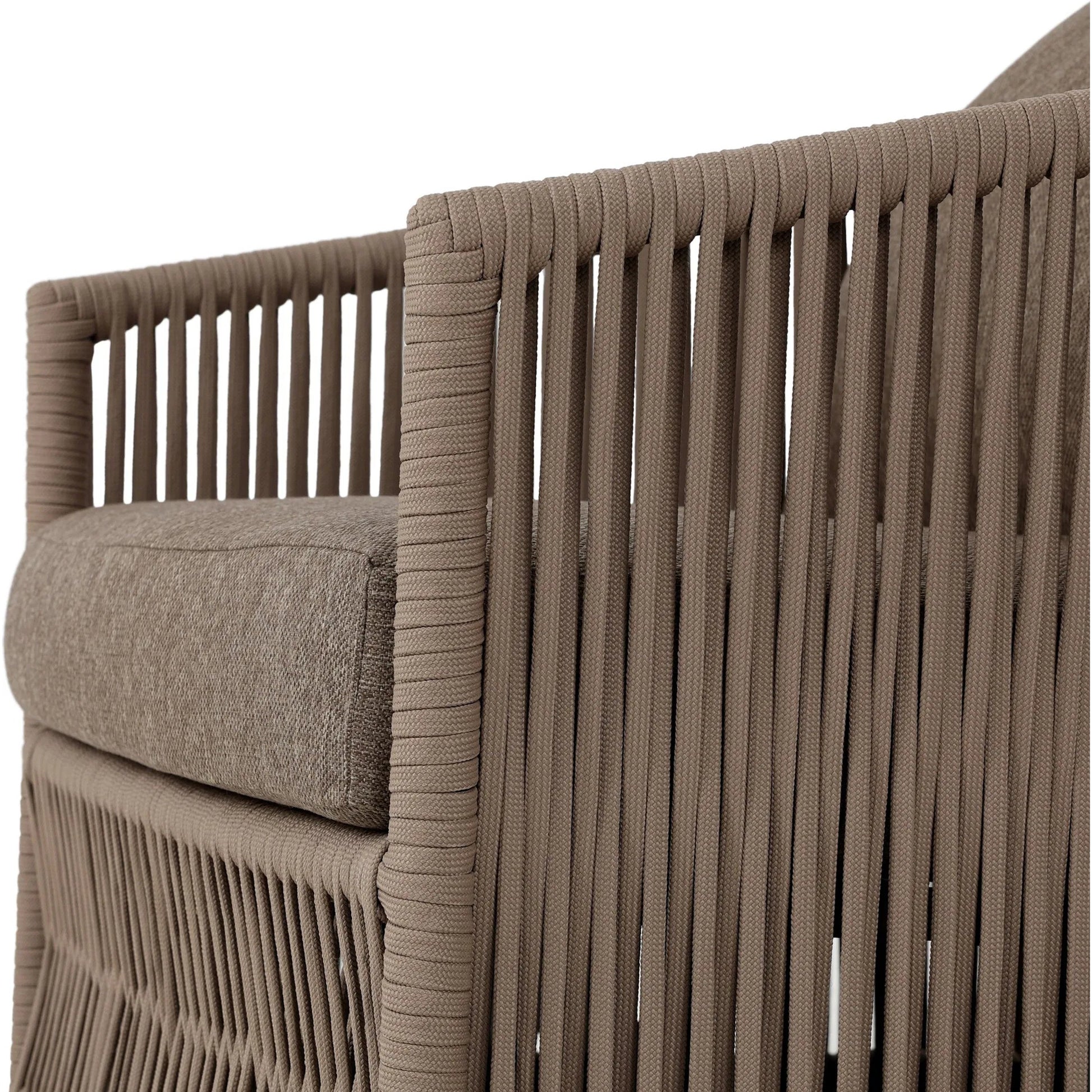 Porto Outdoor Swivel Chair by Four Hands. Made from 100% olefin, aluminum, 100% polypropylene in a modern style.