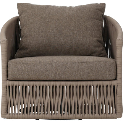 Porto Outdoor Swivel Chair by Four Hands. Made from 100% olefin, aluminum, 100% polypropylene in a modern style.