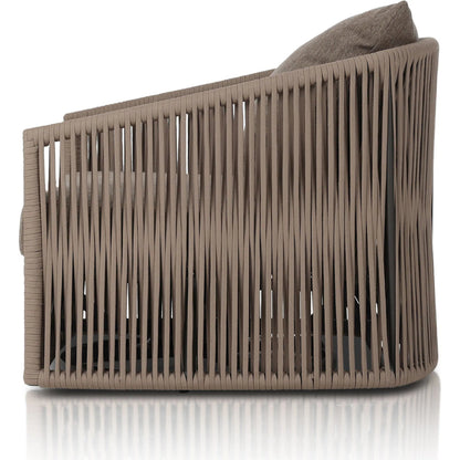 Porto Outdoor Swivel Chair by Four Hands. Made from 100% olefin, aluminum, 100% polypropylene in a modern style.