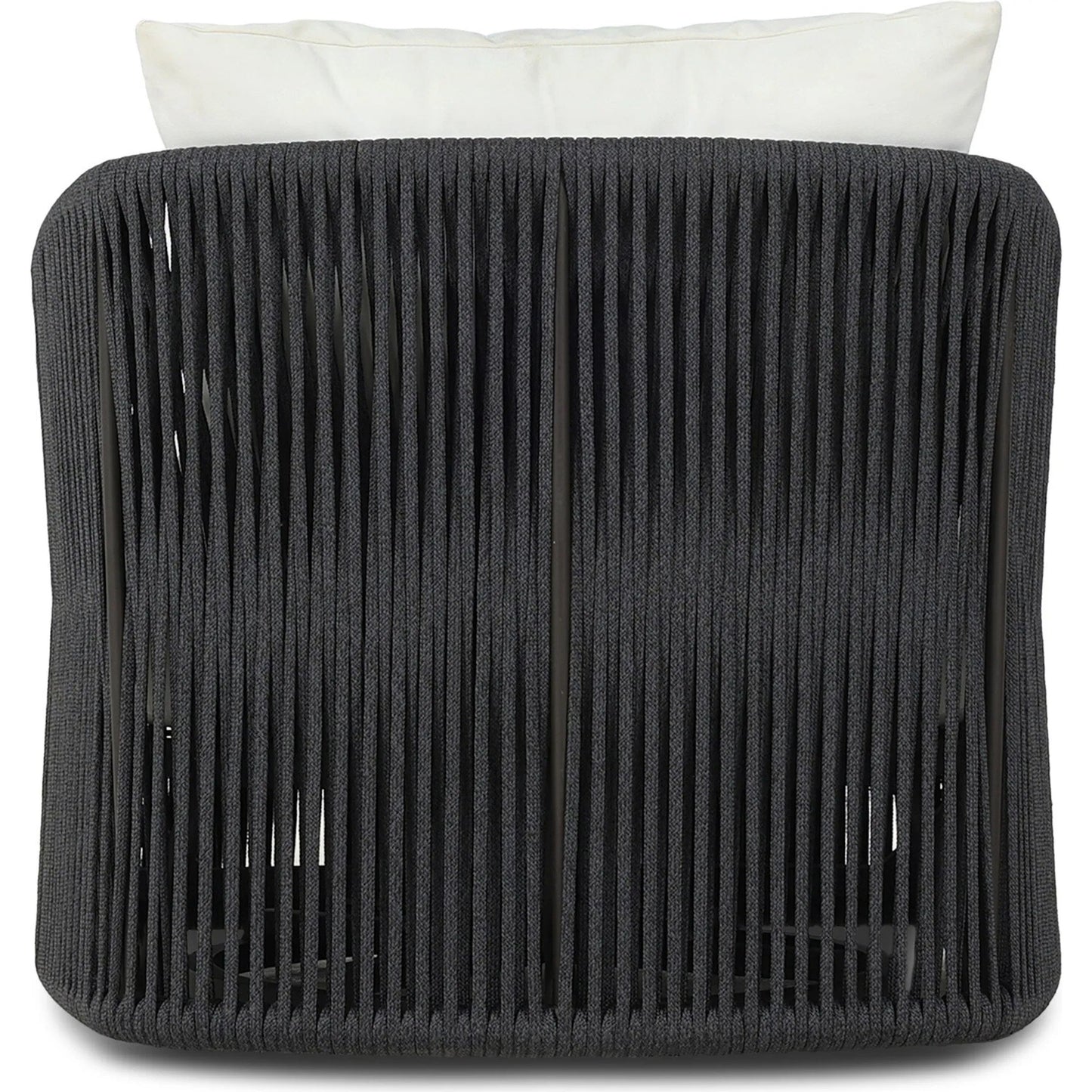 004 SI-2519268 | Additional Silo | Porto Outdoor Swivel Chair by Four Hands in arashi salt, bronze, thick dark grey rope. Made from 100% acrylic, aluminum, 100% polypropylene in a rustic style.