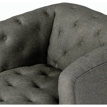 Paul Swivel Chair by Four Hands in raleigh cigar. Made from top grain leather, poplar plywood, 100% polyester in a modern style.