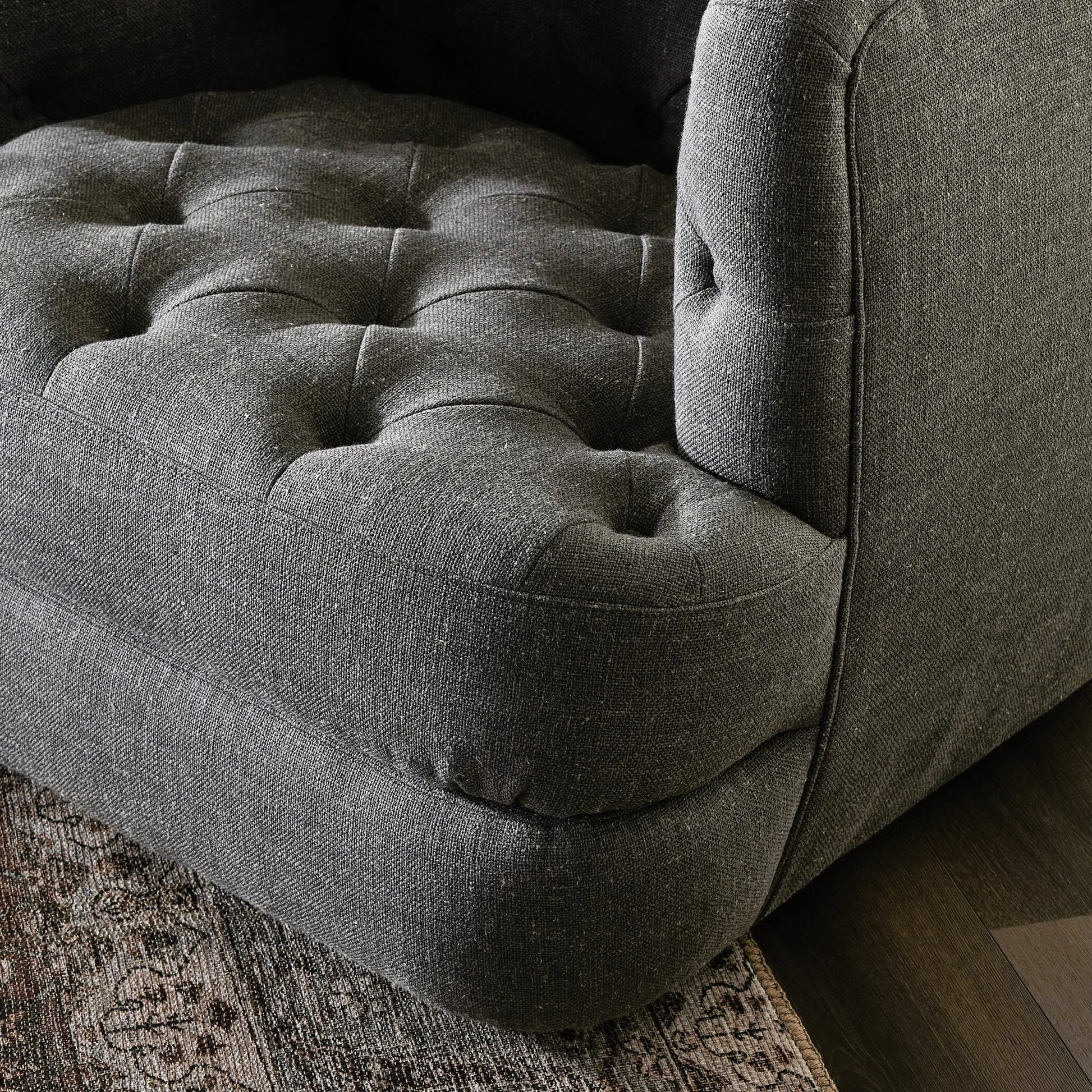 Paul Swivel Chair by Four Hands in raleigh cigar. Made from top grain leather, poplar plywood, 100% polyester in a modern style.