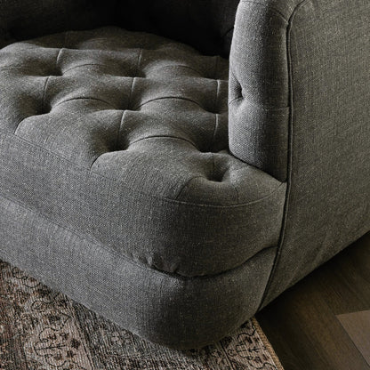 Paul Swivel Chair by Four Hands in raleigh cigar. Made from top grain leather, poplar plywood, 100% polyester in a modern style.