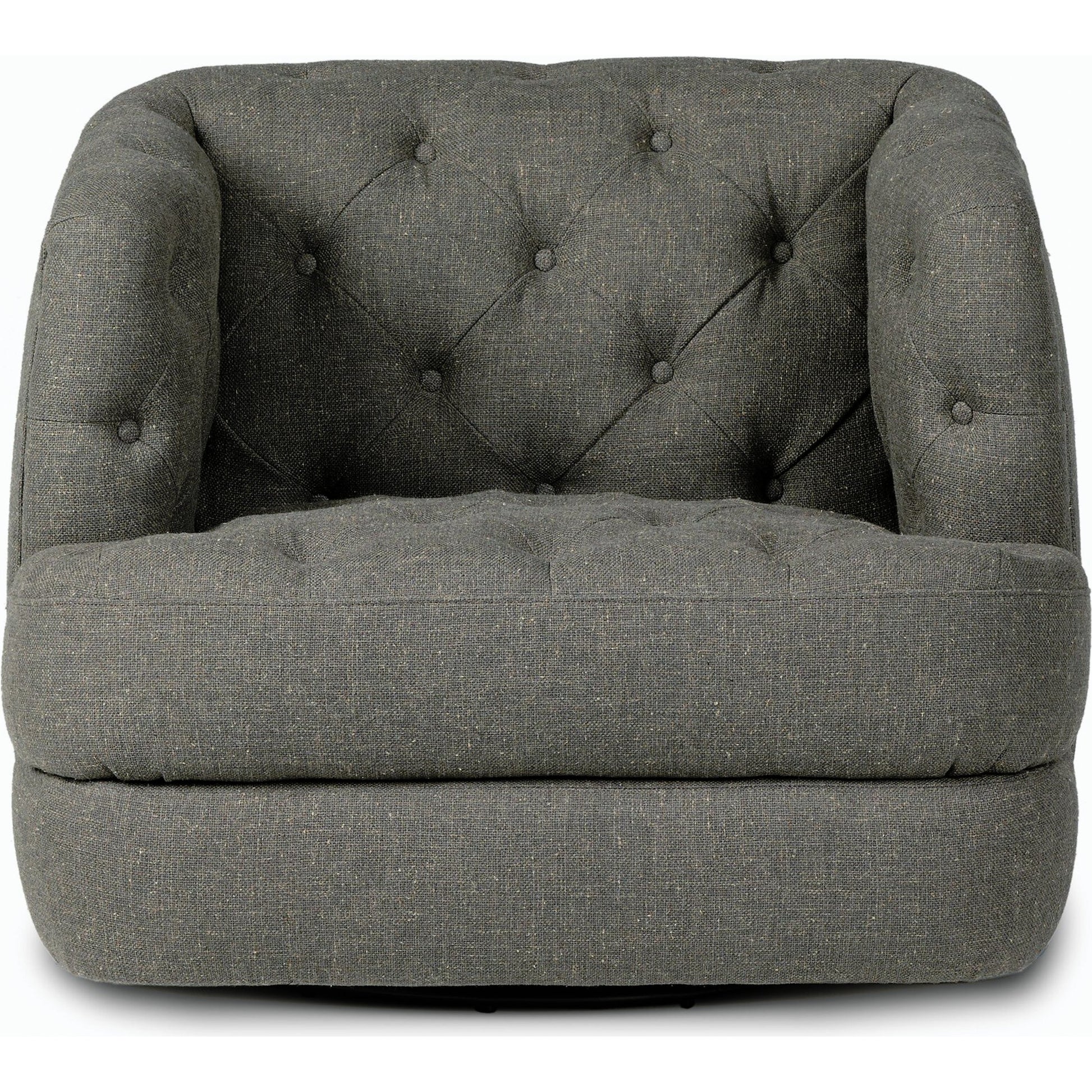 Paul Swivel Chair by Four Hands in raleigh cigar. Made from top grain leather, poplar plywood, 100% polyester in a modern style.