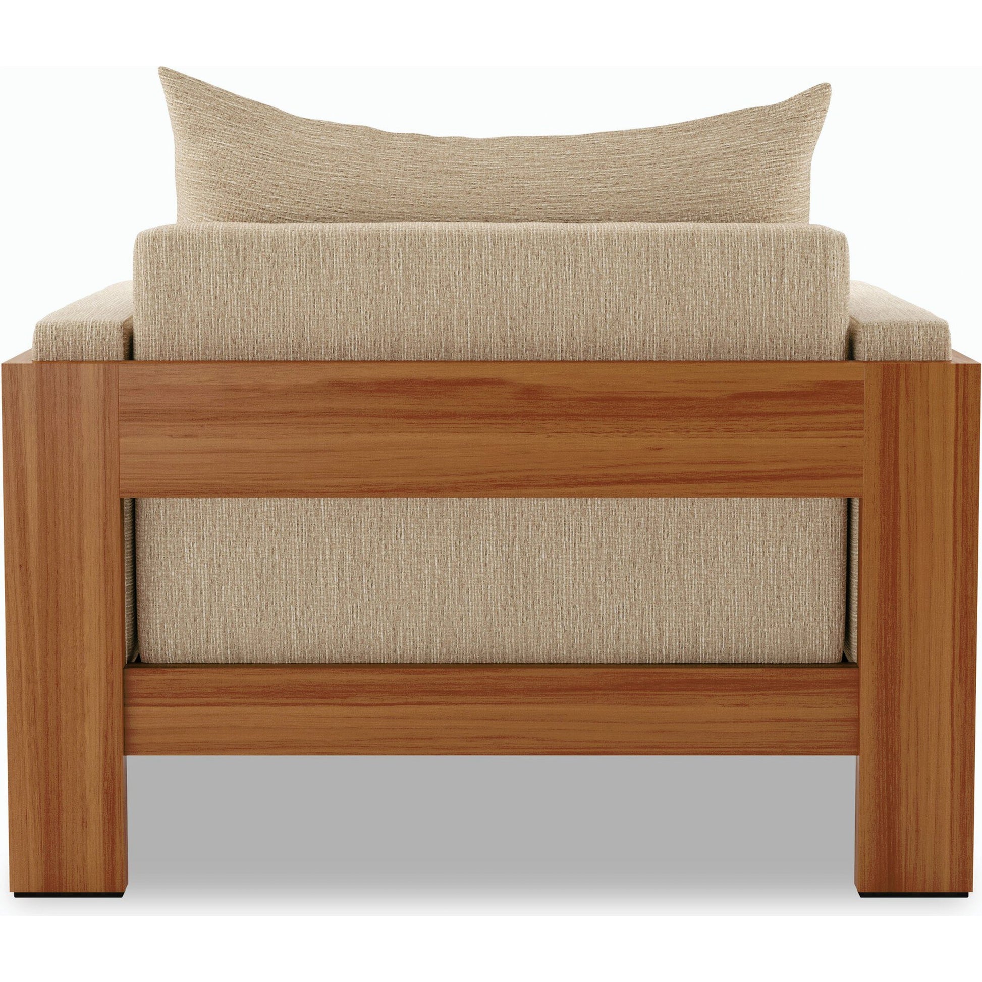 Chapman Outdoor Chair by Four Hands in casa cream, natural teak-fsc. Made from 100% olefin, solid fsc®-certified teak, 59% polyurethane foam, 30% polyester fiber, 11% polyester fiber batting in a modern style.