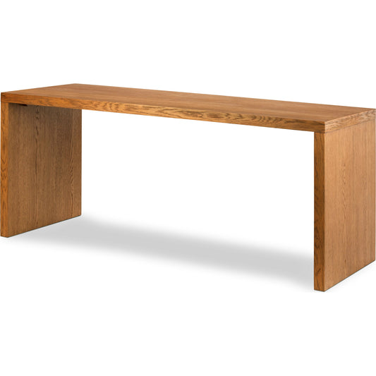 Posada Desk by Four Hands in amber oak. Made from oak veneer, engineered hardwood in a modern style.