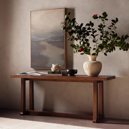 Otto Console Table by Four Hands in black pine. Made from solid pine in a modern style.