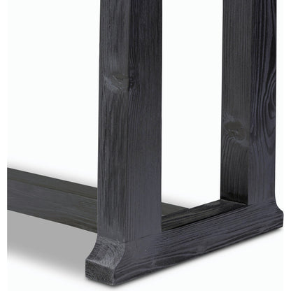 Otto Console Table by Four Hands in black pine. Made from solid pine in a modern style.