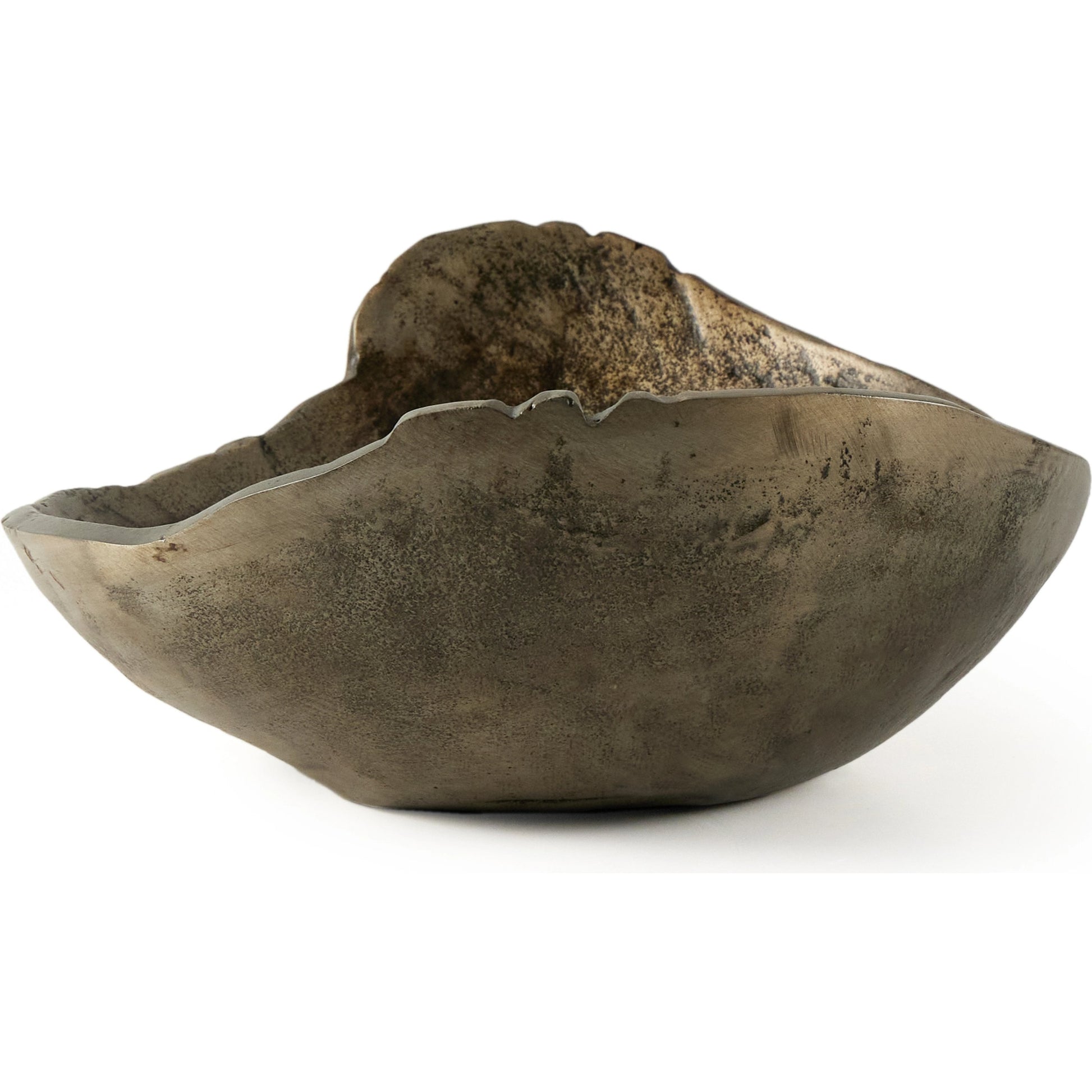 Jagen Outdoor Bowl by Four Hands in rustic cast. Made from aluminum in a modern style.
