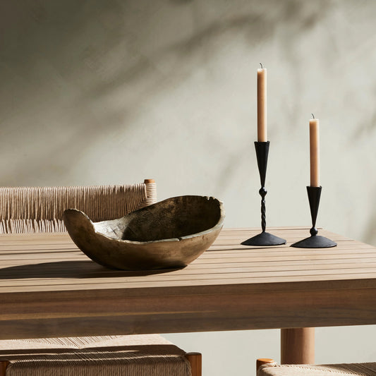 Jagen Outdoor Bowl by Four Hands in rustic cast. Made from aluminum in a modern style.