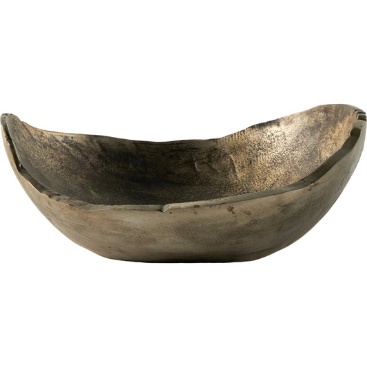 Jagen Outdoor Bowl by Four Hands in rustic cast. Made from aluminum in a modern style.