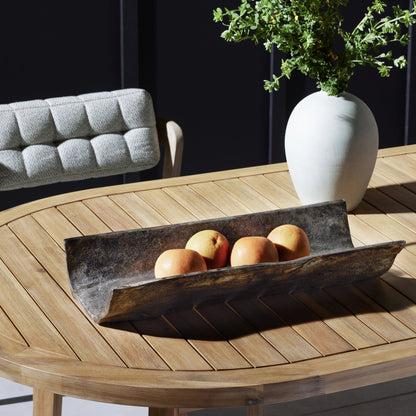 Jagen Outdoor Tray by Four Hands in rustic cast aluminum. Made from aluminum in a modern style.
