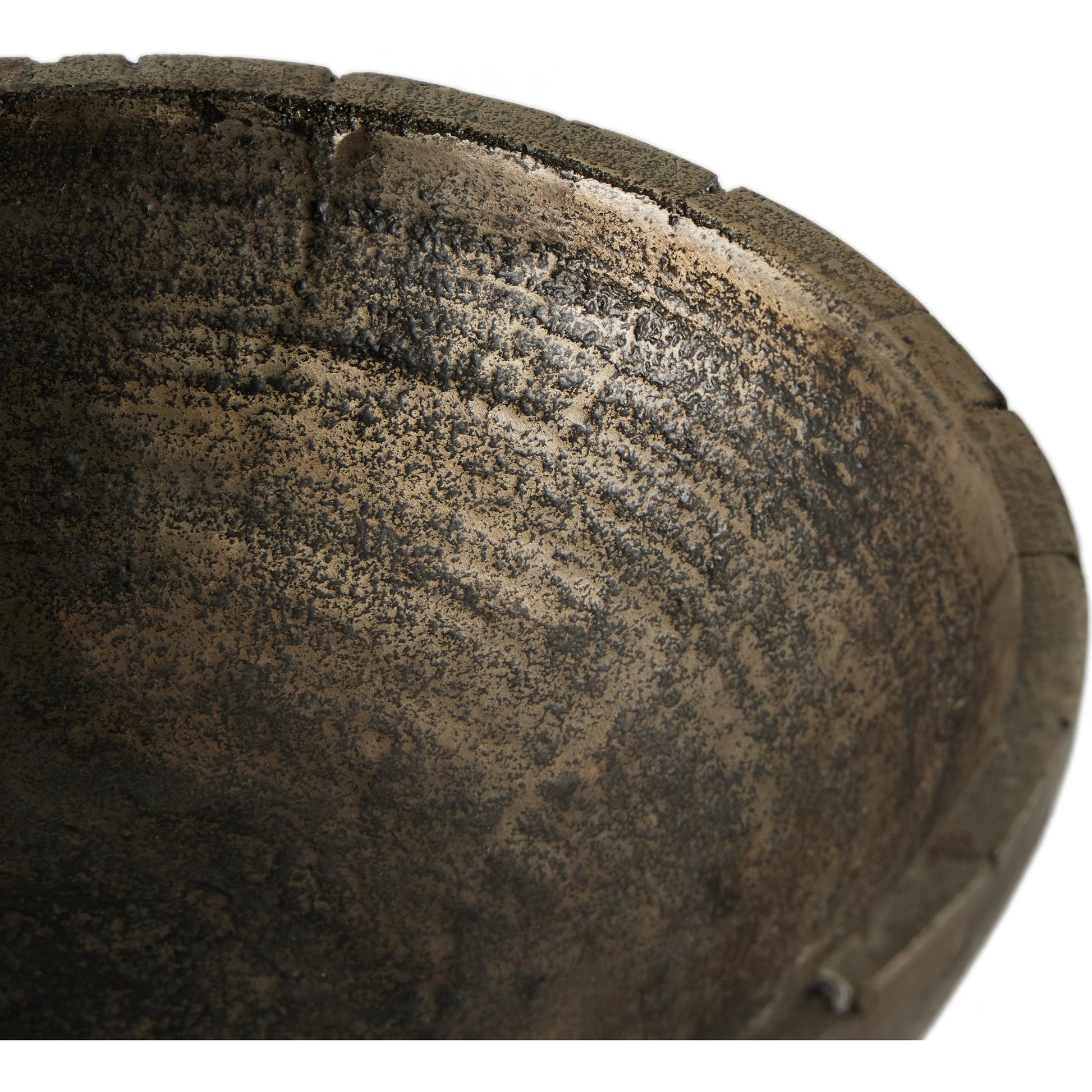 Jagen Outdoor Pedestal Bowl by Four Hands in rustic cast. Made from aluminum in a modern style.